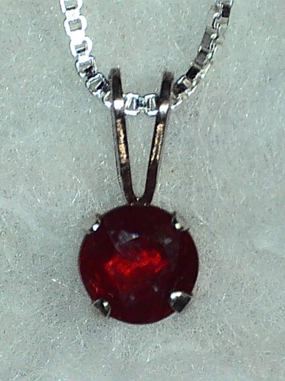 Half-Carat Genuine Red Ruby Pendant with Chain in 925 Sterling Silver